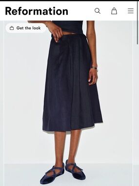 Reformation Linen Skirt - Black